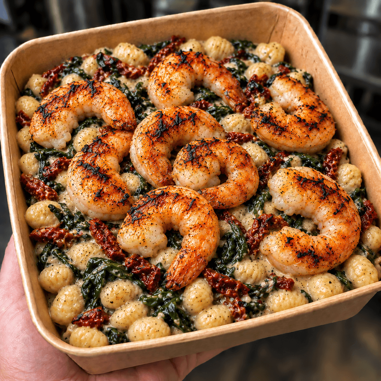 Lemon Garlic Shrimp Tuscan Gnocchi.